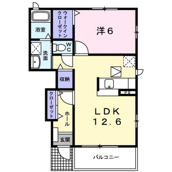 アルモニー中野B(1LDK/1階)の間取り写真