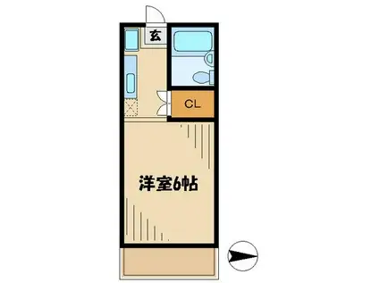 ヴィラアベニュー(1K/1階)の間取り写真