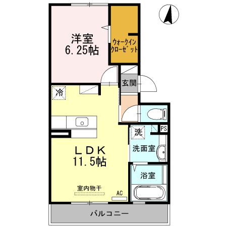 オッツセンチュリー(1LDK/3階)の間取り写真