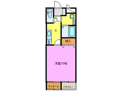 ワンズ・カリヨン(1K/1階)の間取り写真