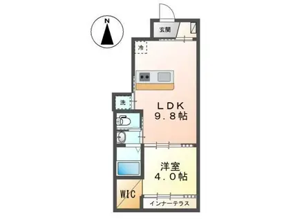 SUN RHYTHM(1LDK/1階)の間取り写真