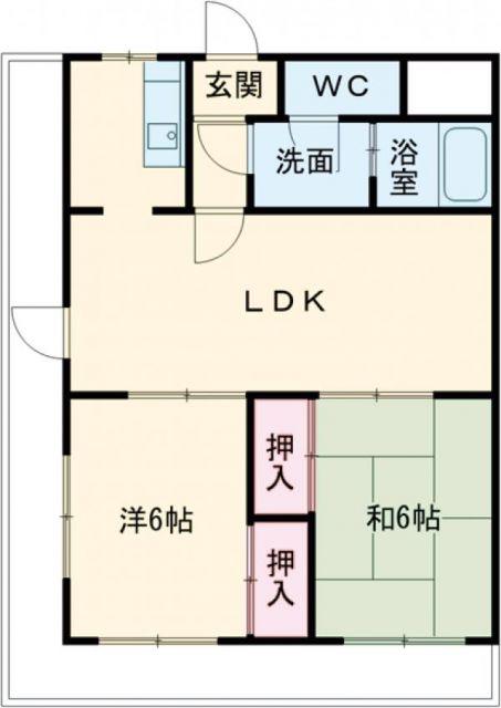 アベニュー黒崎(2LDK/3階)の間取り写真