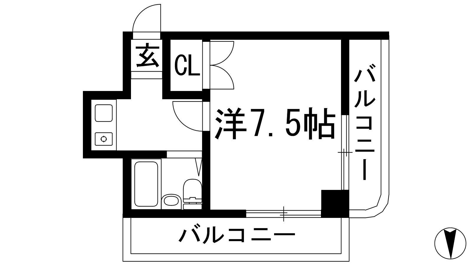 メゾン岸本(1K/3階)の間取り写真
