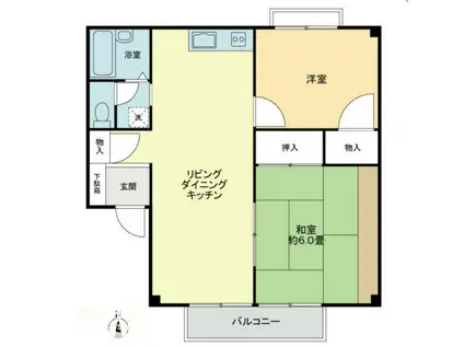 フォブールアベリアA(2LDK/2階)の間取り写真