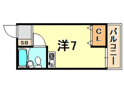 L東多聞(ワンルーム/2階)の間取り写真