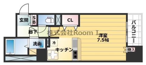 CITY SPIRE堺筋本町 旧リトルリバー本町橋(1K/6階)の間取り写真