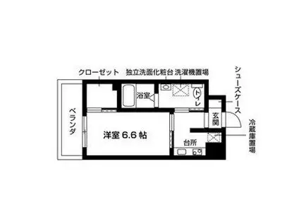 エスト日比野(1K/8階)の間取り写真