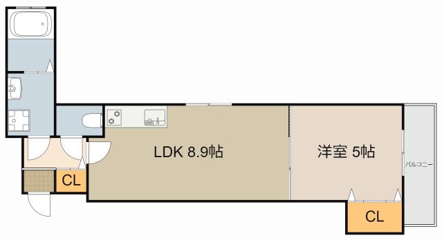 クリエオーレ上野口II(1LDK/1階)の間取り写真