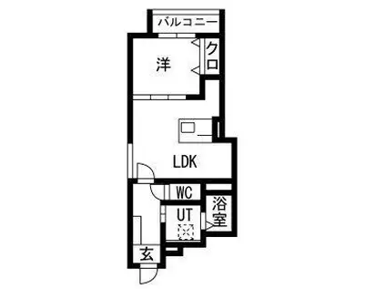 LA VITA COMODO SAPPORO ラ ヴィータ コーモド(1LDK/3階)の間取り写真