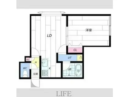 ヴィレッジ精進河公園(1DK/1階)の間取り写真