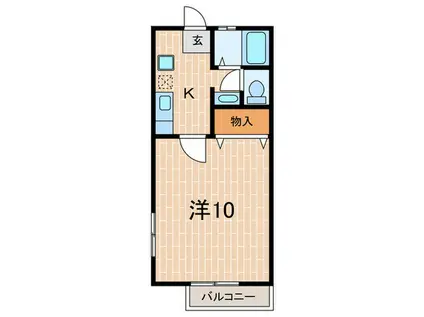 ハイツKⅡ(1K/2階)の間取り写真