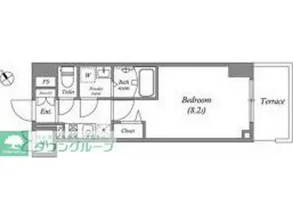 GRANPASEO田端D(1K/3階)の間取り写真