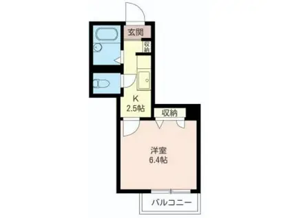 ソシア・ホカリ(1K/2階)の間取り写真