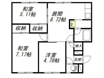 忠和マンション(3LDK/2階)の間取り写真