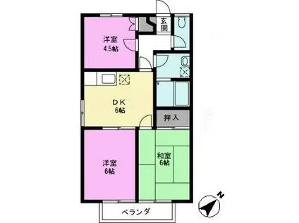 マインドハイム秋元(3DK/2階)の間取り写真