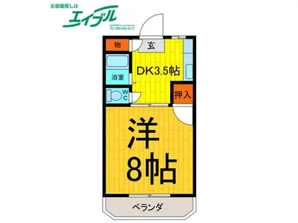 サンシティ鳴門3(1DK/3階)の間取り写真
