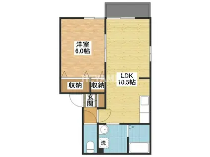 ハイリッツ久山台A(1LDK/2階)の間取り写真