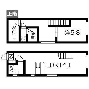 CELENEST名駅西(2LDK/4階)の間取り写真