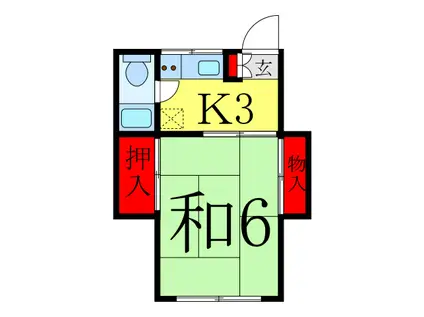 初平マンション(1K/3階)の間取り写真