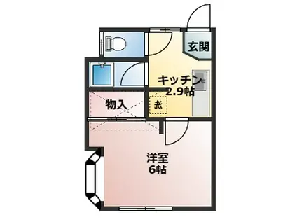 サンハイム(1K/1階)の間取り写真