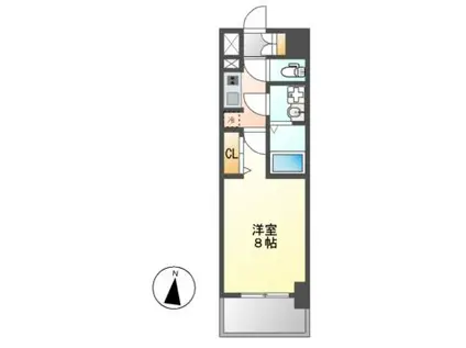 S-RESIDENCE堀田ノース II(1K/8階)の間取り写真