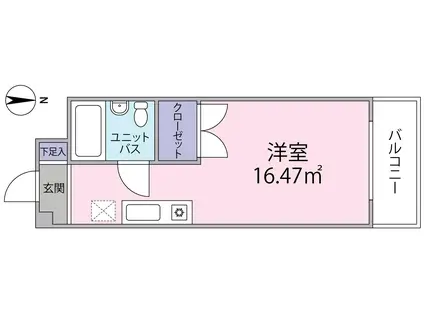 赤玉ビル(ワンルーム/2階)の間取り写真