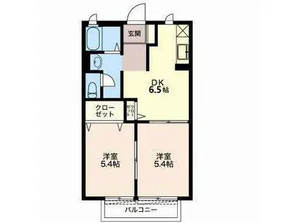 アルジャン 神田川II(2DK/1階)の間取り写真