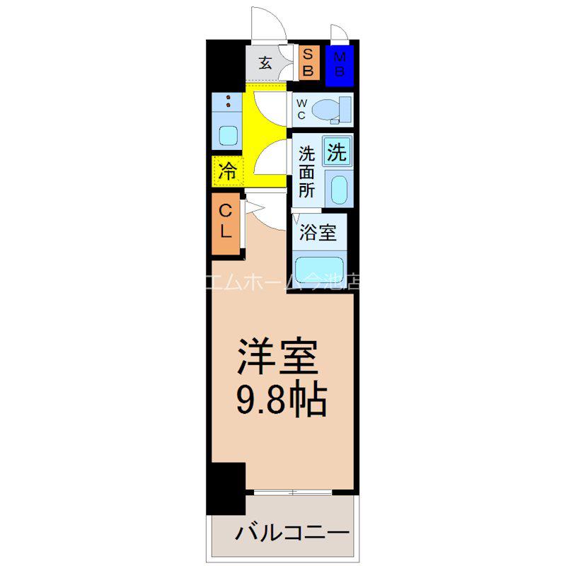S-RESIDENCE勝川駅前(1K/7階)の間取り写真
