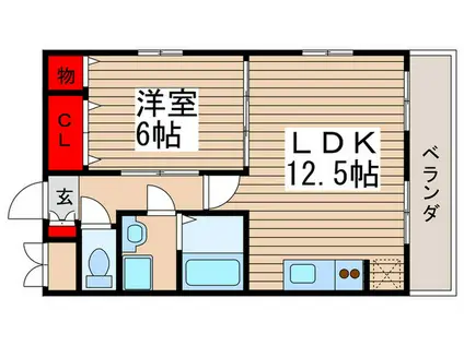 メゾン・ド・レスポワール(1LDK/1階)の間取り写真