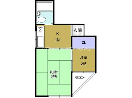 UWAHOME(2K/4階)の間取り写真