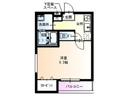 フジパレス駒川中野III番館(1K/2階)の間取り写真