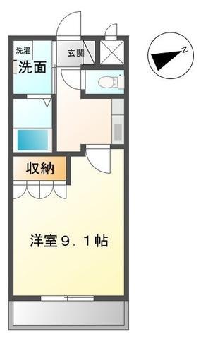 プランドール(1K/2階)の間取り写真