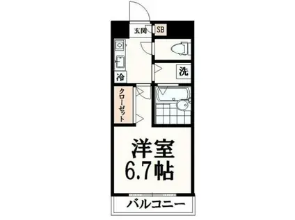西河マンション(1K/2階)の間取り写真