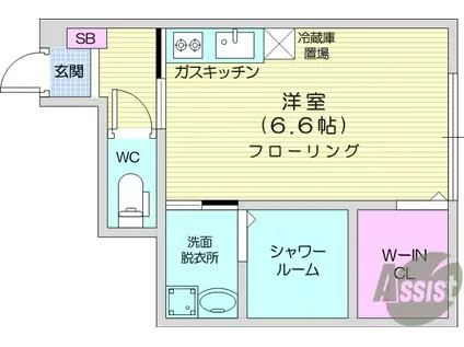 サンビューズ桜木町(ワンルーム/1階)の間取り写真