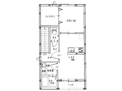 ルミウス延喜B棟(1LDK/2階)の間取り写真