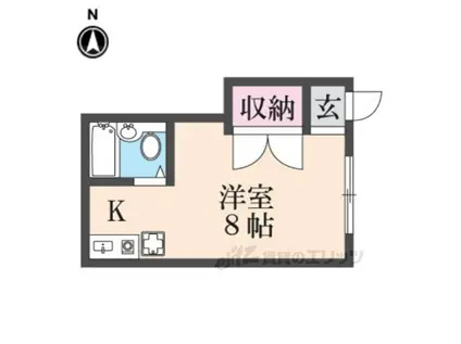 ホワイトヒル(ワンルーム/2階)の間取り写真