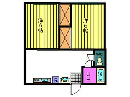 第2戸塚ハイツ(2DK/1階)の間取り写真