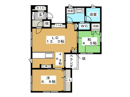 東急池上線 池上駅 徒歩12分 3階建 築10年(2LDK/3階)の間取り写真