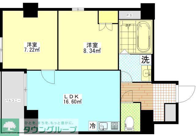 フェリチタ越谷駅前(2LDK/6階)の間取り写真