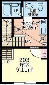 メゾンセレーヌ(1K/2階)の間取り写真