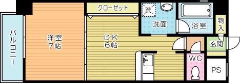 FHE北九州BLDG(1DK/4階)の間取り写真