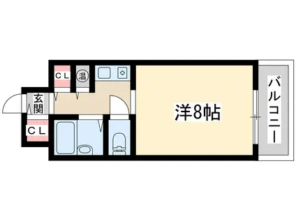 ミーールズ江坂(1K/4階)の間取り写真