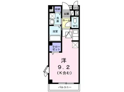 プレステージ(ワンルーム/1階)の間取り写真