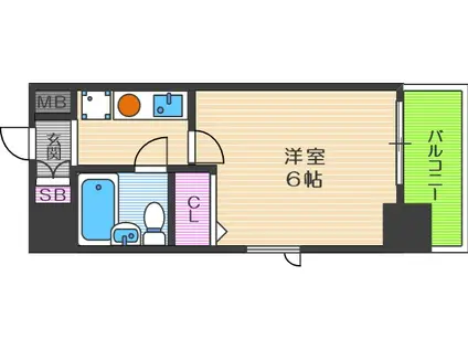 エスリード梅田西(1K/10階)の間取り写真