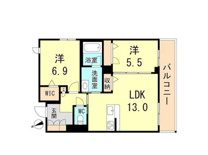 SEASIDE HOUSE(2LDK/2階)の間取り写真