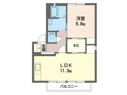 ディアス諏訪B(1LDK/1階)の間取り写真