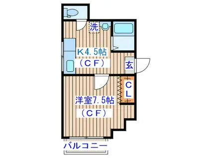 第1T・Tコーポ(1K/3階)の間取り写真