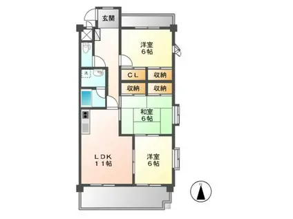 パストラルN(3LDK/3階)の間取り写真