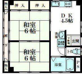 北野ビル(2DK/3階)の間取り写真