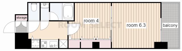 S-RESIDENCE六番町(2K/2階)の間取り写真